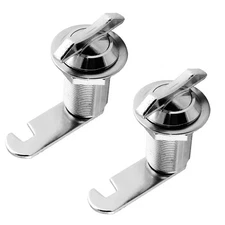2 Packs 1 1/8" Thumb Operated Offset Cam Lock, T Handle 1 1/8 Inch, Silver