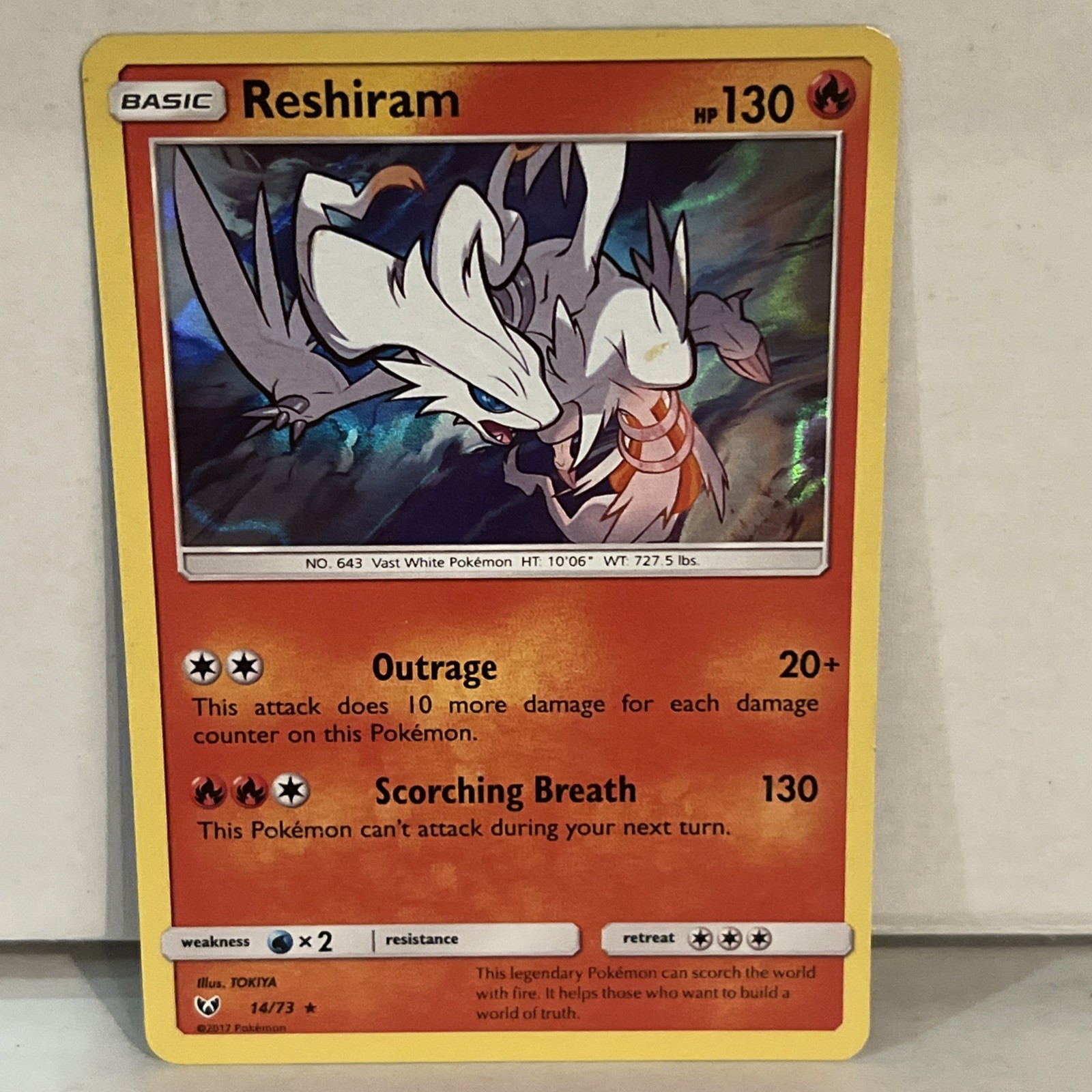 Pokemon - Reshiram - 14/73 - Holo Rare - Shining Legends - NM/M