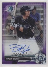 2017 Bowman Chrome Prospect Purple Refractor 88/250 Braden Bishop Auto fm0