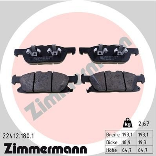 Zimmermann BremsbelÄGe Ford Focus Hn Hp Galaxy Ck Kuga Dfk S-MAX Cj WA6-image