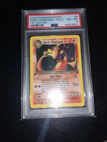 2000 Pokémon Dark Charizard Holo 1st Edition 4/82 PSA 8 NM-MT (Team Rocket)
