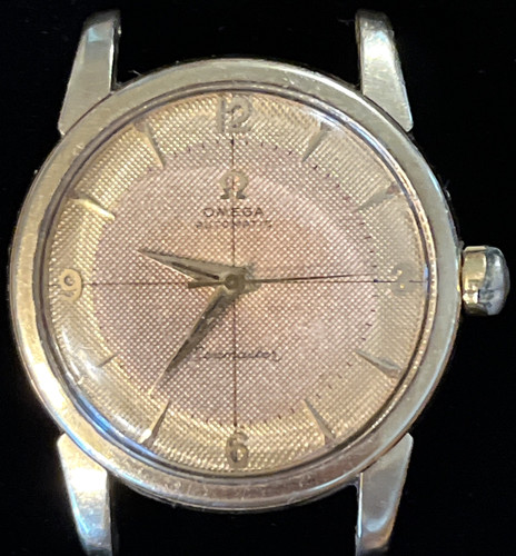 VINTAGE OMEGA SEAMASTER 354 Gold Filled Pink Salmon Waffle Dial AUTOMATIC WATCH