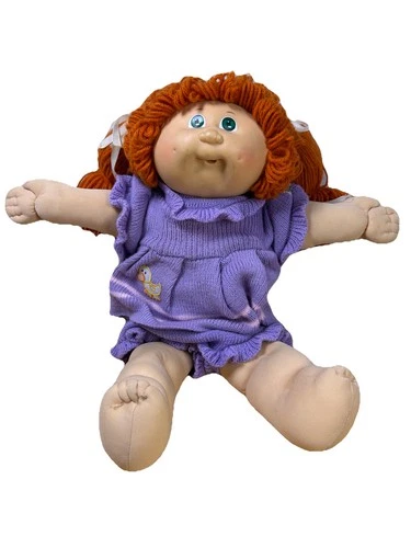 VTG Cabbage Patch Kids 1984 Collectible Girl Doll Red Hair Green Eyes 2 Dimples