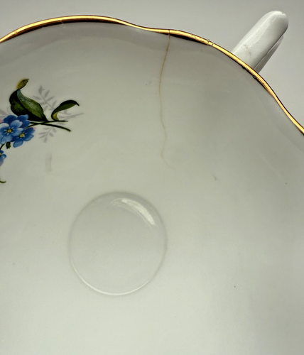 Royal Albert Forget Me Not Teacup and Saucer Light Blue 1950s England, READ! - Picture 8 of 12