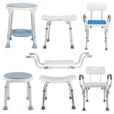 Duschhocker Alu 360° Drehbar Duschsitz Verstellbar Duschstuhl Badhocke Bis 136kg