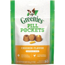 Greenies Pill Pockets For Dogs Chicken Flavor Large,Capsule Size Soft Dog Treats