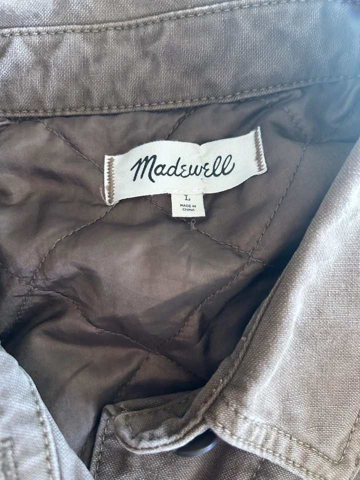 Madewell Garment Died Crockett Canvas Jacket Size Large Weathered Walnut Brown - Image 4 of 4