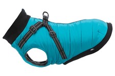 Trixie Pontis Wintermantel mit integriertem Geschirr türkis - für kleine Hunde