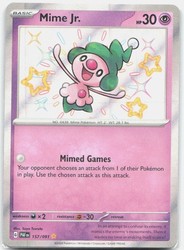 Mime Jr. 157/091 SV: Paldean Fates Shiny Rare Holo