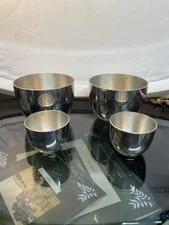 Set of 4 Kirk Stieff Pewter Jefferson Cups – Monticello Collection 2 Small 2 Med