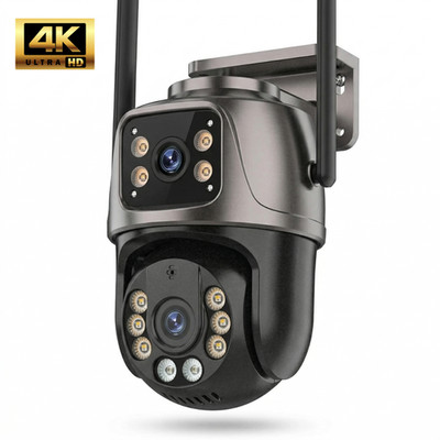 UDECER 8MP WLAN PTZ Überwachungskamera Außen Dual-Objektiv Auto-Tracking IP66