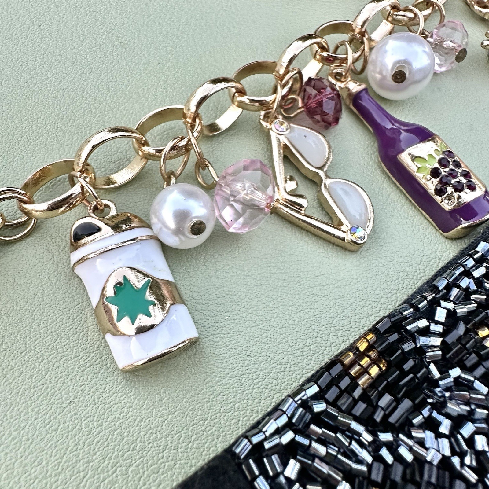 Vacation Charm Bracelet Stack Leopard Print Gold … - image 5