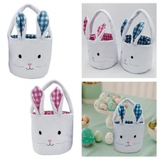Easter Basket Candy Basket Easter Decor with Rabbit Ears Cute Gifts Toys Bucket