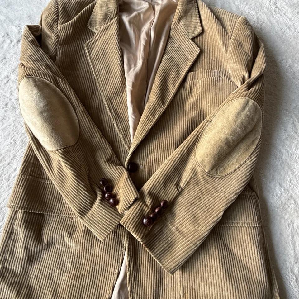 Blazer chaqueta de trabajo de pana Lands End para hombre de colección 38R | parches en el codo Foto 2 de 4