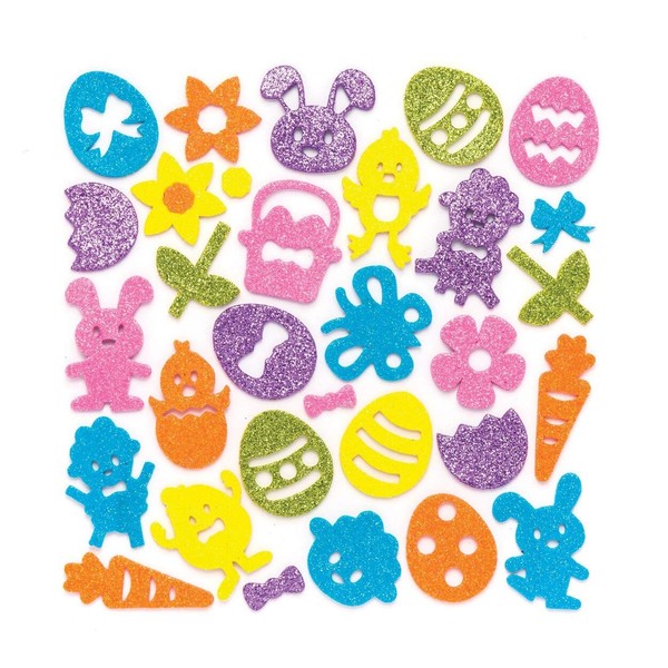 Moosgummi Aufkleber Ostern 100 Stk. Glitzer FüR Kinder Basteln Baker Ross-image