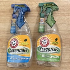 2 NEW Arm  Hammer Essentials Refillable Spray, Multi-Surface  Glass Cleaner