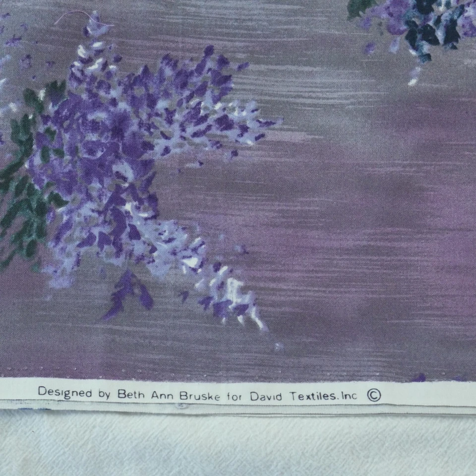 3Y David Textiles Quilt Cotton Fabric Purple Lilac Tonal Cottage Romantic Floral - Image 2 of 4