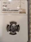 1963 PROOF ROOSEVELT DIME NGC PF69