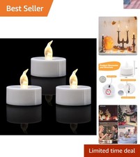 200 Warm White LED Tea Lights - Flickering Cordless, Perfect for Elegant Decor