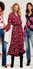 Cabi Corsage Women  s Sz ML Oversized Blouse Long Sleeve And Hi Lo Sz 8 Skirt Set