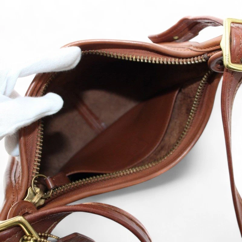 Borsa a tracolla vintage Coach 9950 in pelle marrone conciata a guanti made in USA usata Giappone