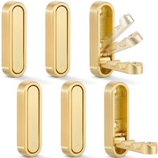 Foldable Wall Hooks, 40lb Heavy Duty, Zinc Alloy, Gold, 6 Pack