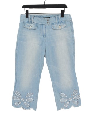 Roccobarocco Damen Jeans UK 12 Blau 100% Baumwolle Mom
