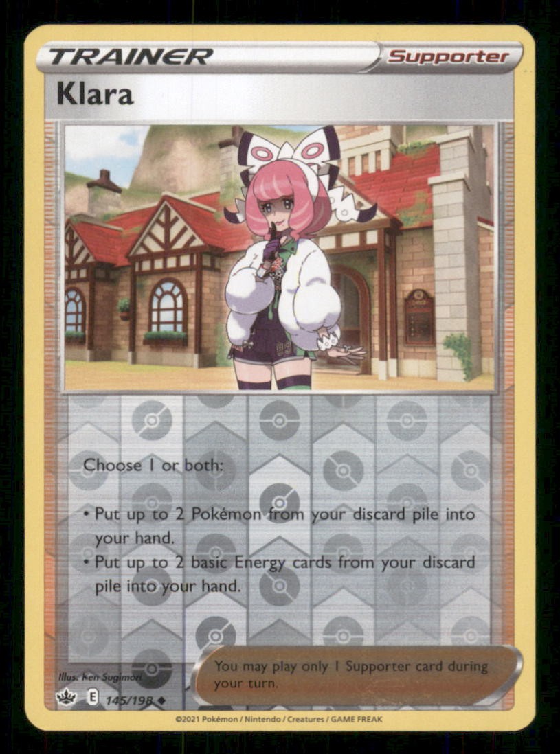 Klara 145/198 Uncommon Chilling Reign Pokemon Reverse Holo Lightly Played