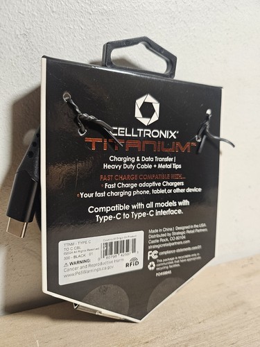Celltronix Titanium 6' Tangle Free Heavy Duty USB-C Cable - New - Picture 2 of 3