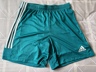 Pantaloncini calcio uomo Adidas TEAL UK M vita 34 bianco logo e righe
