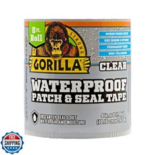 Gorilla Waterproof Patch and Seal Tape, Clear Tape, 4" x 8' Pack of 1 - Per