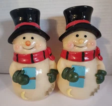 VTG Christmas  Friendly Snowman Plastic Roly Poly  Bright Shiny Set 2