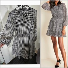 Ann Taylor black and white summer 2-teir dress size 6