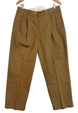 Vintage Men's LL Bean Double L Tan Straight Leg Chino Pants 36x29 EUC