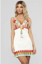 Fashion Nova Colorful Crochet Dress Size S