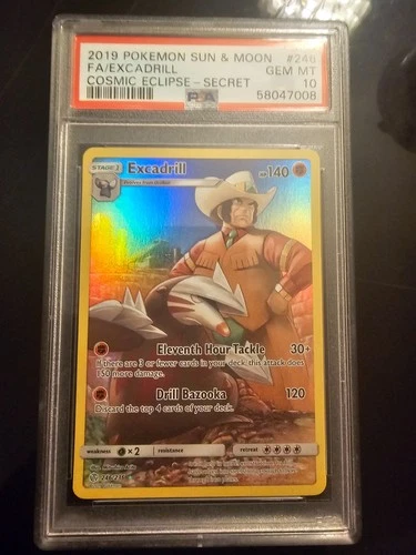 Excadrill 246/236 Full Art Secret Rare Cosmic Eclipse Pokemon Sun & Moon PSA 10