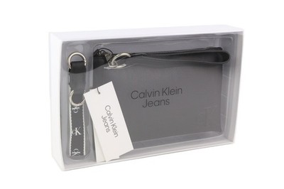 Calvin Klein Make-Up D-Ring Keyfob Cosmetic Bag Unisex Black