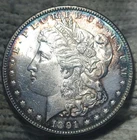 1891 Morgan Silver Dollar Brilliant Uncirculated Peripherial Toned