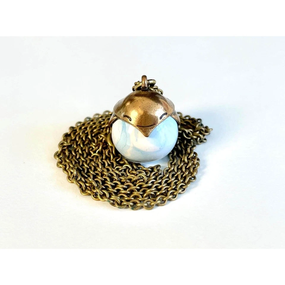 Kalevala Tintti Vogel Halskette: Bronze & hellblauer finnischer Anhänger - Bild 2 von 4