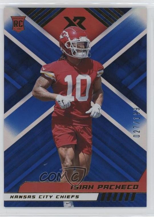 2022 Panini XR Rookies Blue 27/199 Isiah Pacheco #161 Rookie RC 6q5