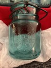Vintage Ball Glass Jars, Aqua Blue, Set Of 3  — photo 5