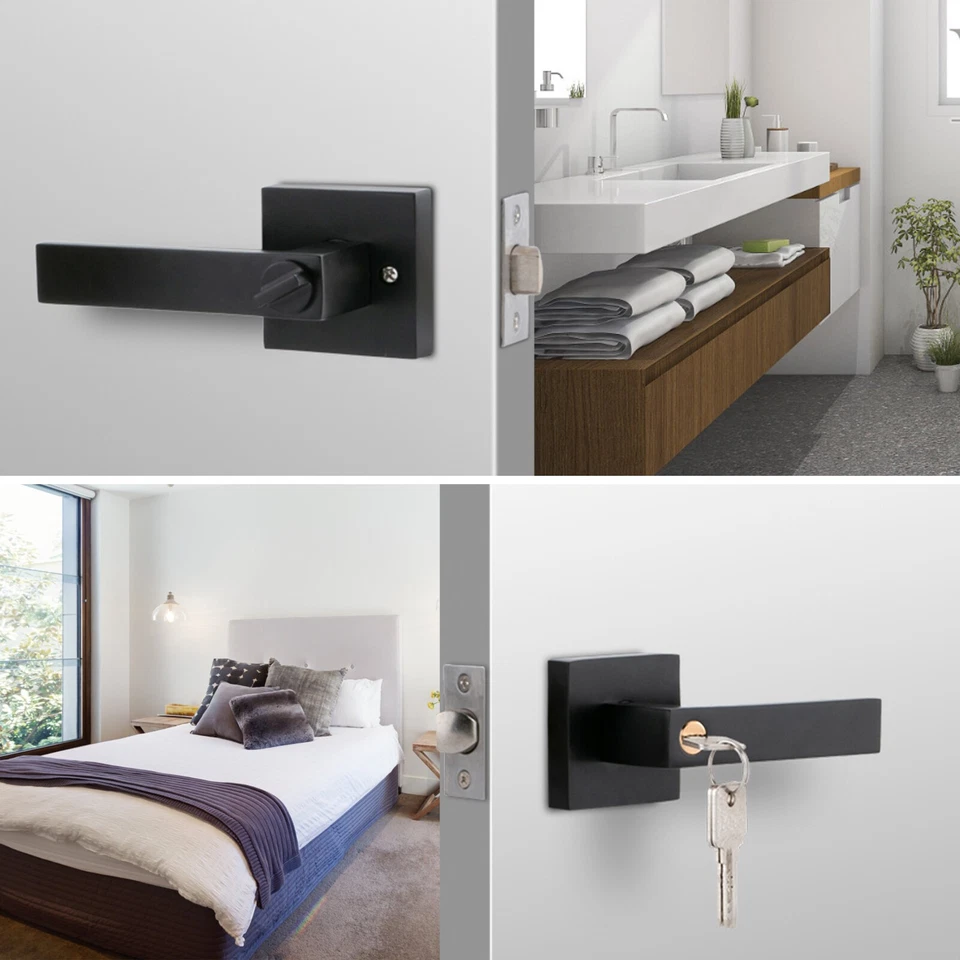 1-10 Pack Interior Door Handles Keyed Entry Locks Passage Privacy Door Lever AU - image 4 of 4