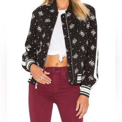 CINQ À SEPT Stardust Floral Print Bomber Jacket