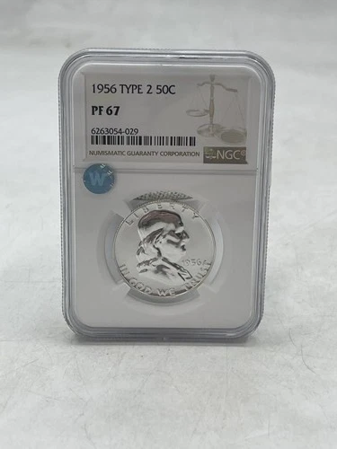 NGC Standard Brown 1956 Type 2 50C Coin PF 67