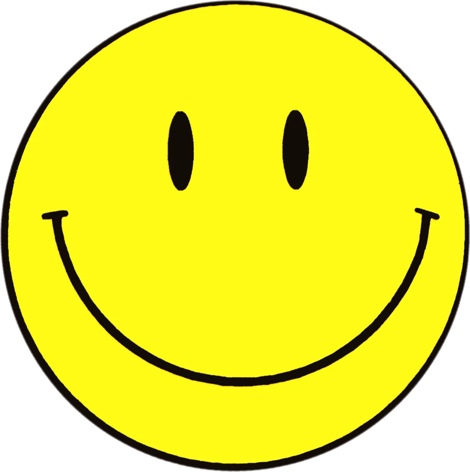 SQUARE DEAL RECORDINGS & SUPPLIES Sticker - Yellow Happy Face Smiling Hippie Hippy 1960s Sixties Decal Gift #11024