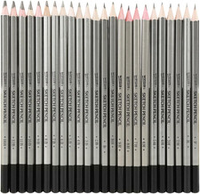 24Pcs Drawing Sketching Pencil Set, Art Graphite Shading Pencils