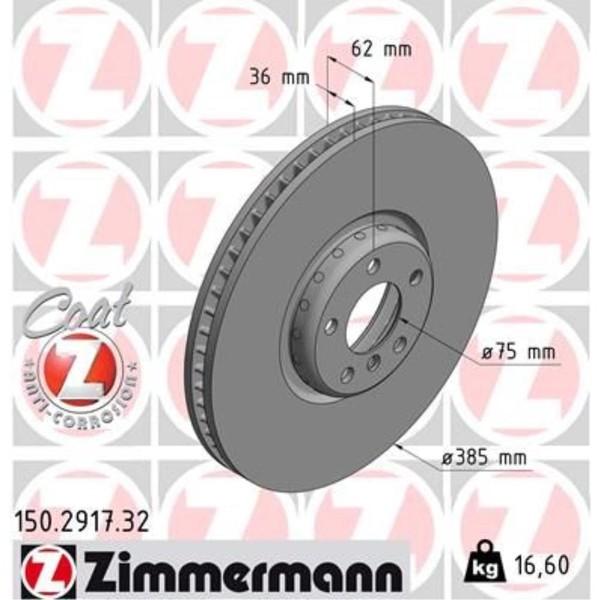Zimmermann Bremsscheibe Ø385 BelüFtet Vorne Links FüR BMW X5 X6 E70 F15 F85-image
