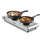 Hot Plates for Cooking, Double Burner 1800w Double Hot Double Burners Silver