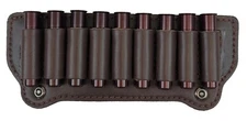 Real Leather SHOTGUN SHELL AMMO BELT SLIDE POUCH Fits 410 Gauge Shells USA BROWN