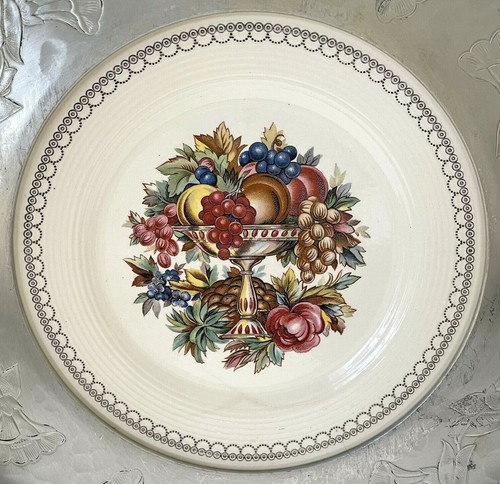 Vintage Triumph Wrought Farberware Hammered Aluminum Tray W/ Limoges Imperial V - Picture 2 of 11